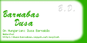 barnabas dusa business card
