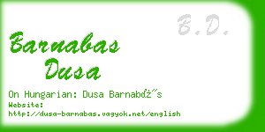 barnabas dusa business card